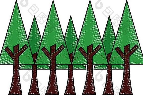 树木森林图标图像