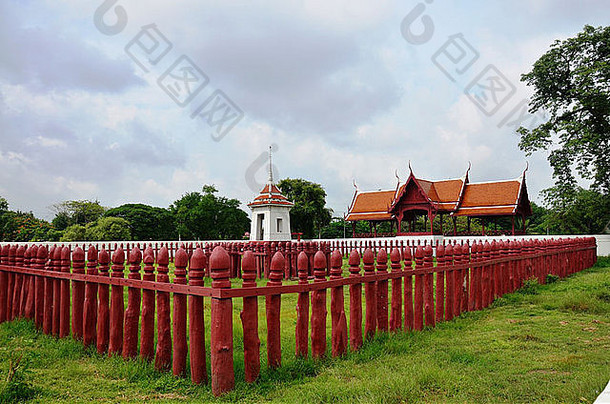 泰国大城府王家围场或大象营