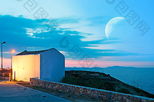色彩斑斓的日落海撒丁岛意大利
