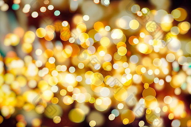 节日背景，天然波基色和明亮的金色灯光。复古魔术背景，彩色波基。春夏圣诞新年迪斯科舞厅