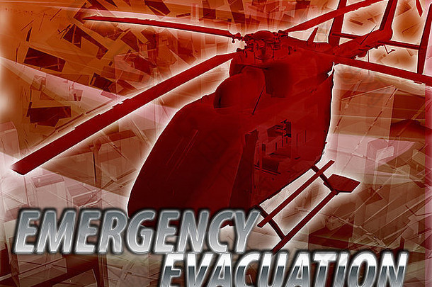 抽象背景数字拼贴概念图紧急直升机疏散