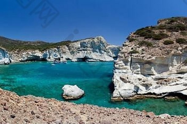 克莱夫蒂科洞穴米洛斯岛岛基克拉迪群岛希腊