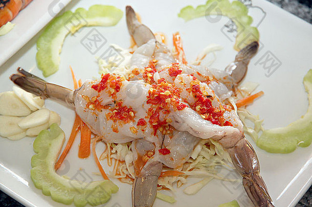 海鲜沙拉虾白色菜<strong>餐厅</strong>
