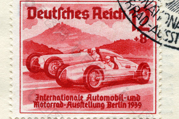 德国历史邮票赛车汽车汽车联盟梅塞德斯-奔驰国际汽车电动机显示柏林国际单位特殊的取消