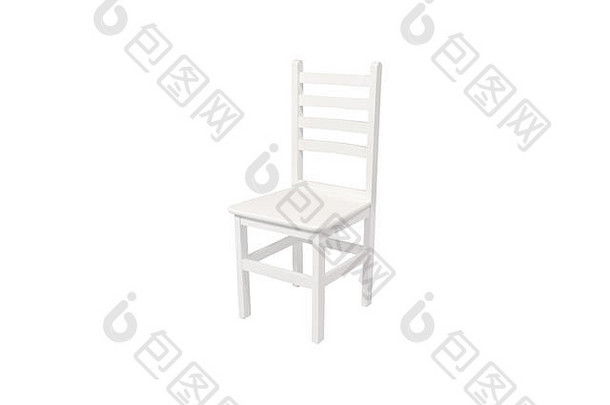 木椅子对象孤立的白色背景