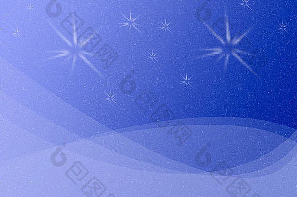 圣诞节背景蓝色的白色雪花星星