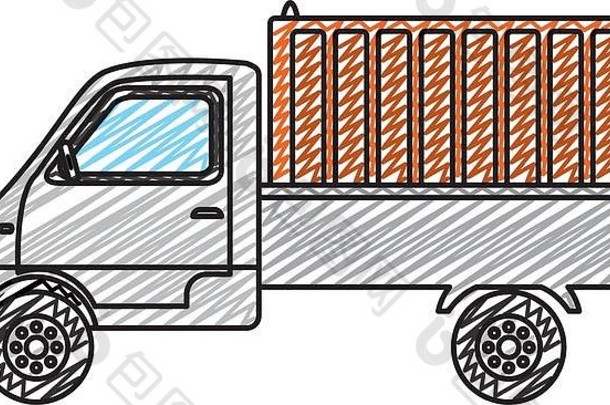 涂鸦交付卡车容器运输服务