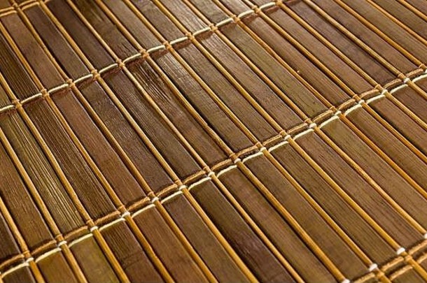 竹席-食物架，特写，木质背景