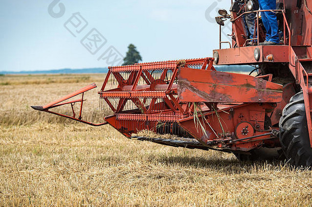 结合收割机收获小麦夏季