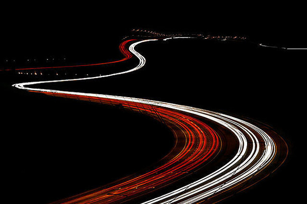 晚上时间交通高速公路约克郡英格兰