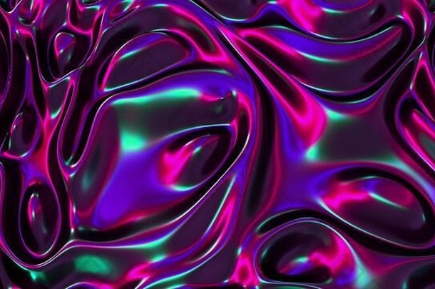 计算机生成织虹彩布的真实背景，3D渲染背景