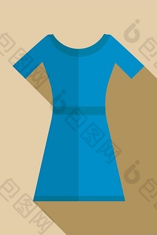 蓝色的衣服图标平风格