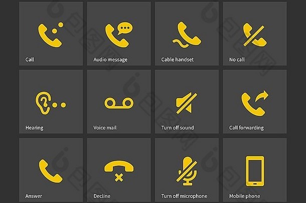 通讯、通话、电话图标。