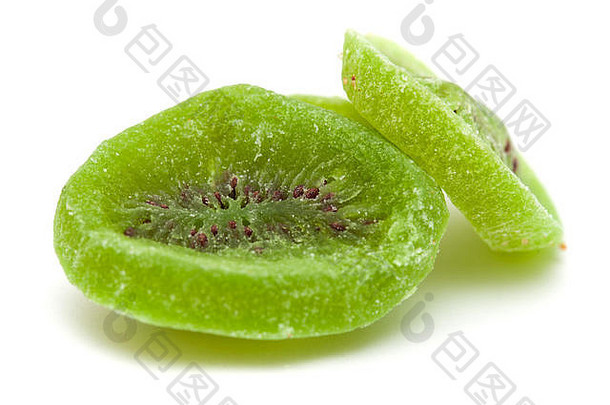 干水果孤立的白色背景绿色葡萄柚skinkiwi片