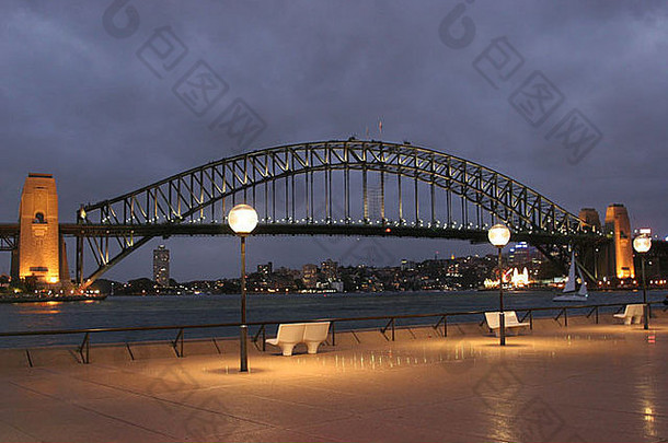 <strong>悉尼</strong>港口桥晚上歌剧房子南威尔士澳大利亚