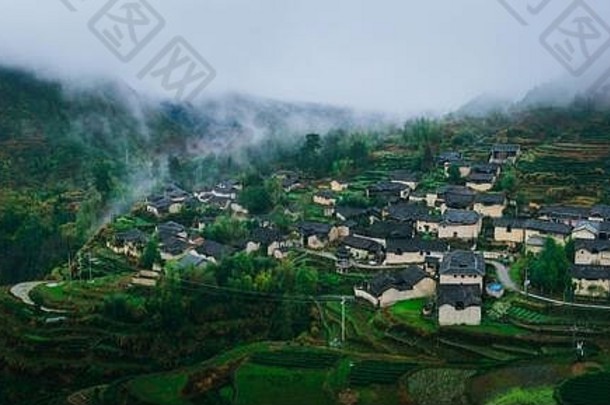 农村candscape中国的传统的历史村