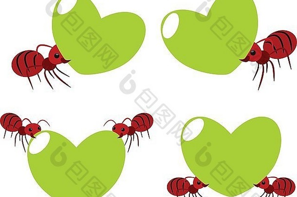 红色的蚂蚁集团团队合作权力概念插图