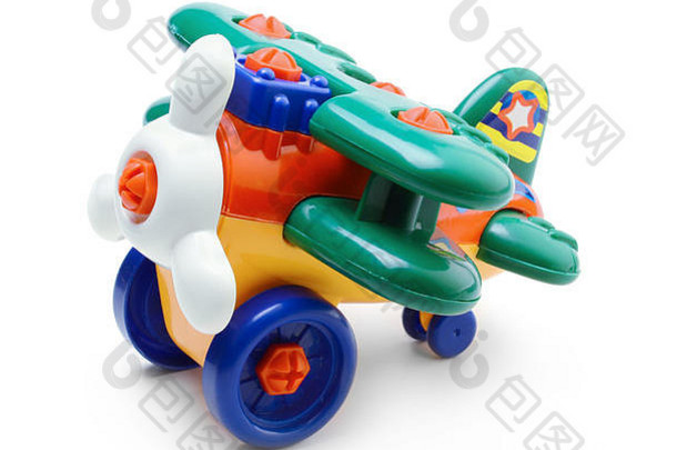 塑料玩具飞机孤立的白色背景