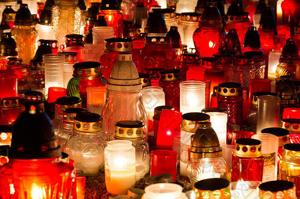 引火物蜡烛墓地灵魂倍频程拍摄马丁斯基cintorin布拉迪斯拉发斯洛伐克