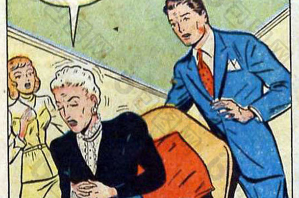 20世纪40年代经典《全爱》杂志的漫画书插图