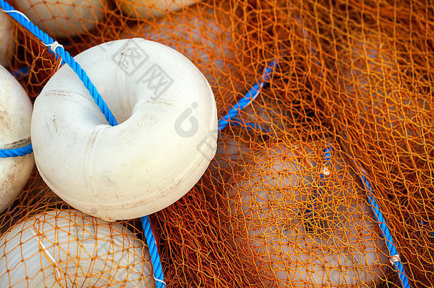 摘要行业海上鱼网绳渔线图片