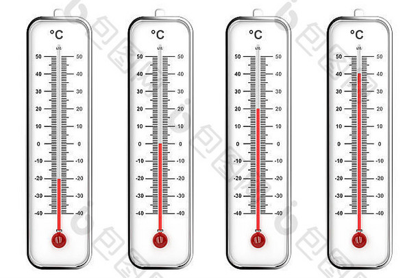不同等级的室内温度计.摄氏刻度