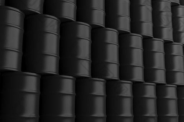 黑色的石油桶堆栈背景插图