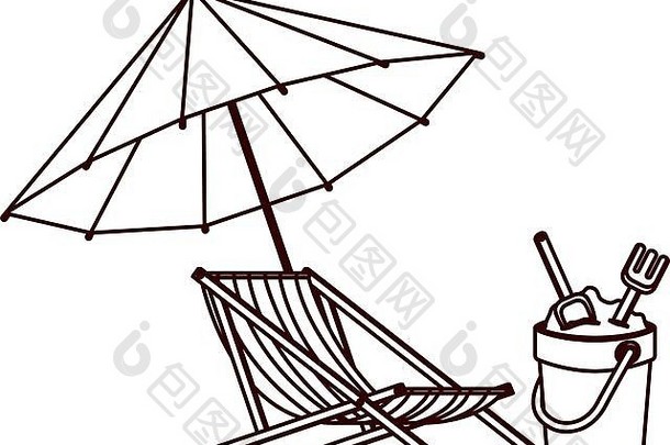 夏季条纹标志沙滩伞