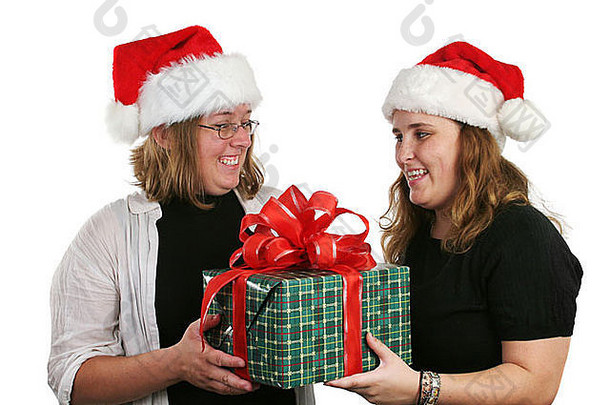 两个女孩圣诞礼物
