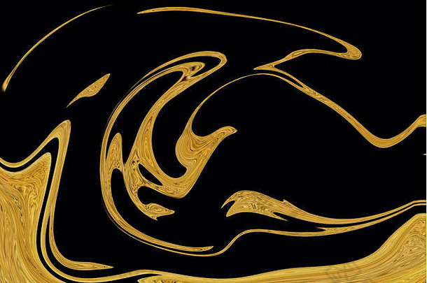 液态深金大理石背景。大理石花纹纹理设计。抽象的金色背景。股票油画风格。水彩手绘。