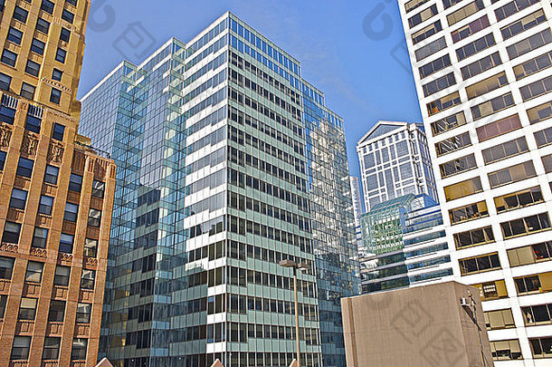 现代摩天大楼-美国城市景观。<strong>建筑图片</strong>集。