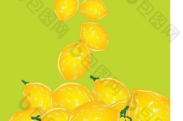 美丽的明亮的黄色的柠檬