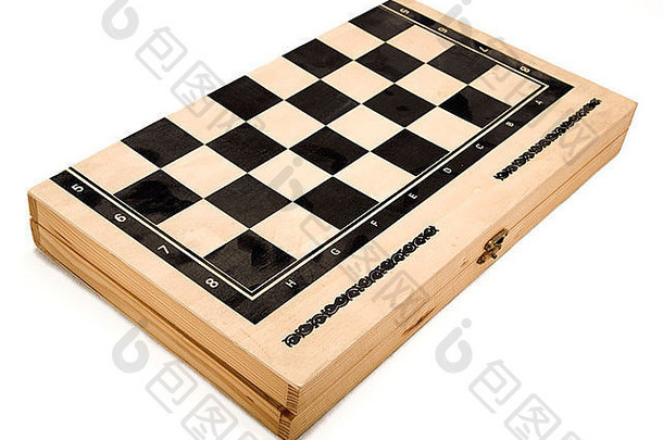 跳棋盒子国际象棋兼容的孤立的白色背景