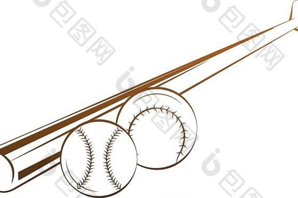 棒球运动器材橙色线条