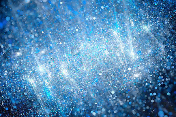 太空中蓝色发光的充满活力的气泡，等离子体场，计算机生成的抽象背景