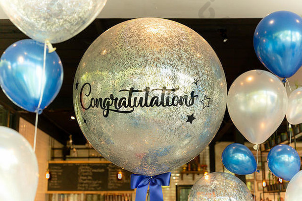 气球词祝贺气球装饰餐厅