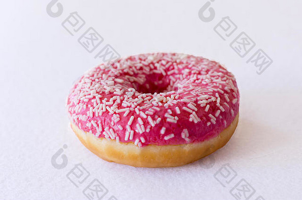 白底亮粉色甜甜圈