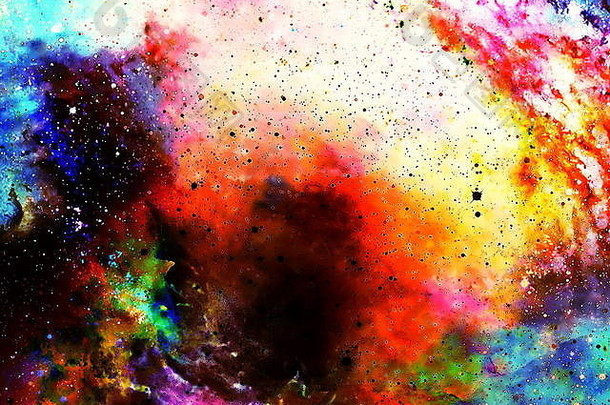 宇宙空间与恒星，彩色宇宙抽象背景。