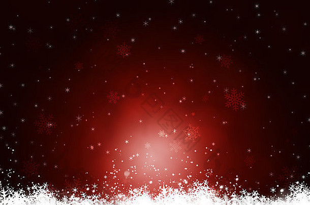 抽象圣诞雪红背景，灯光模糊