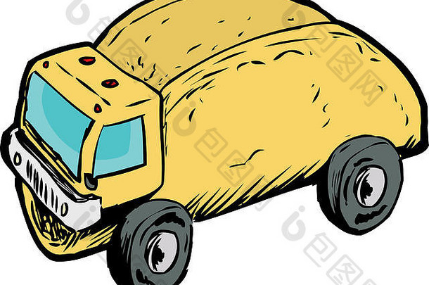 有趣的文字游戏空玉米墨西哥煎玉米卷壳牌转储卡车白色背景