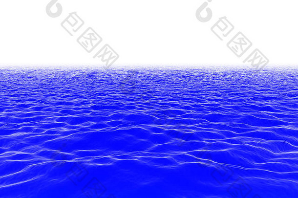 插图摘要背景显示蓝色的海洋水表面波白色天空壁纸