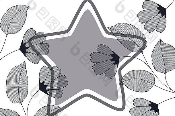花叶子明星孤立的图标