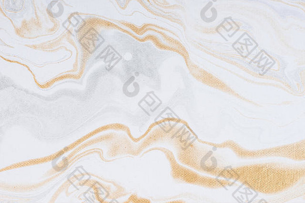 白色纸表纹理背景流动颜色金银流体颜色模式