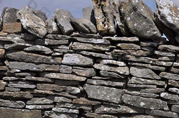 干石头墙场边界苏贝克多塞特郡垂直限制石头石灰石沉积岩石