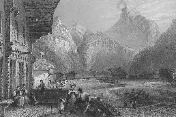 瑞士：坎德斯特格村，伯尔尼州（格米山口）。巴特利特，1836年