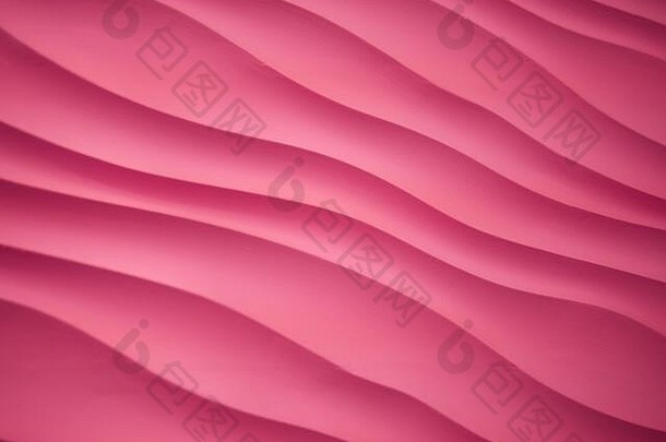 粉色波浪图案特写。抽象纹理的粉红色绘画背景。