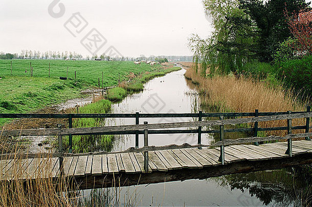 木桥运河荷兰