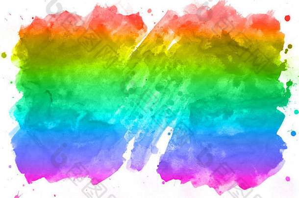 摘要水彩背景多色的墨水污渍光谱颜色背景图像使水彩画彩虹颜色解决方案