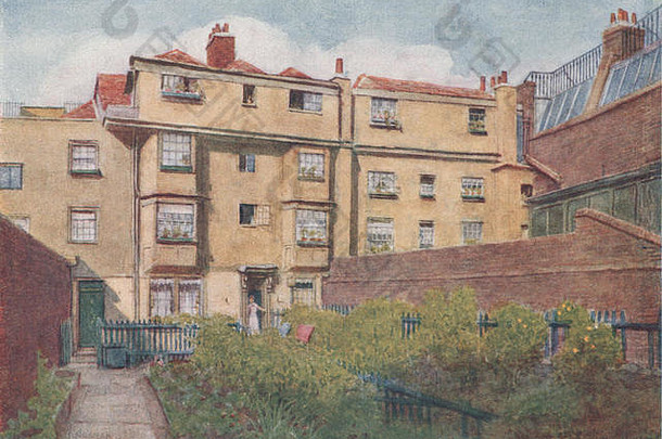 1901年法特巷内维尔法院13、14和15号。菲利普·诺曼。1905年消失的伦敦