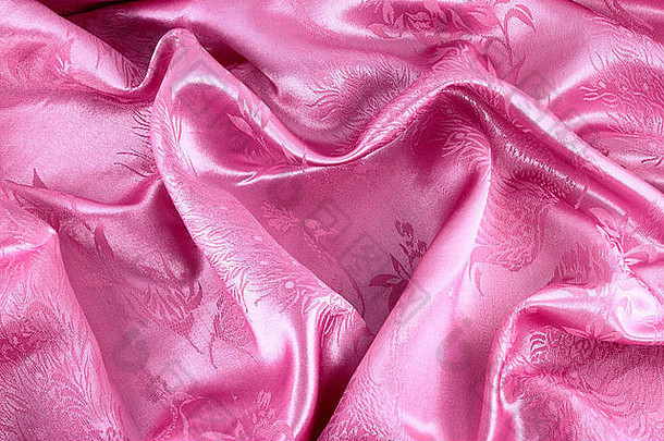 圣瓦伦丁节背景缎面粉色心形图案